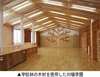 学校林の木材を使用した川場学園
