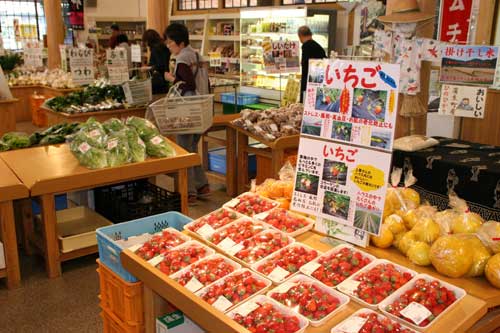 高齢者の自家用費用作物などを販売しているくすくす館の様子の写真